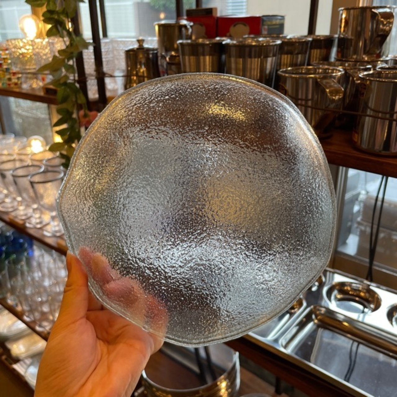 Turkey Organic Glass Bowl M  2color clear black / トルコ製 ガラス ボウル M 全2色 クリア ブラック ガラス食器 透明感 サラダボウル ニュアンス すりガラス風 キッチン雑貨 皿 食器 ギフト プレゼント