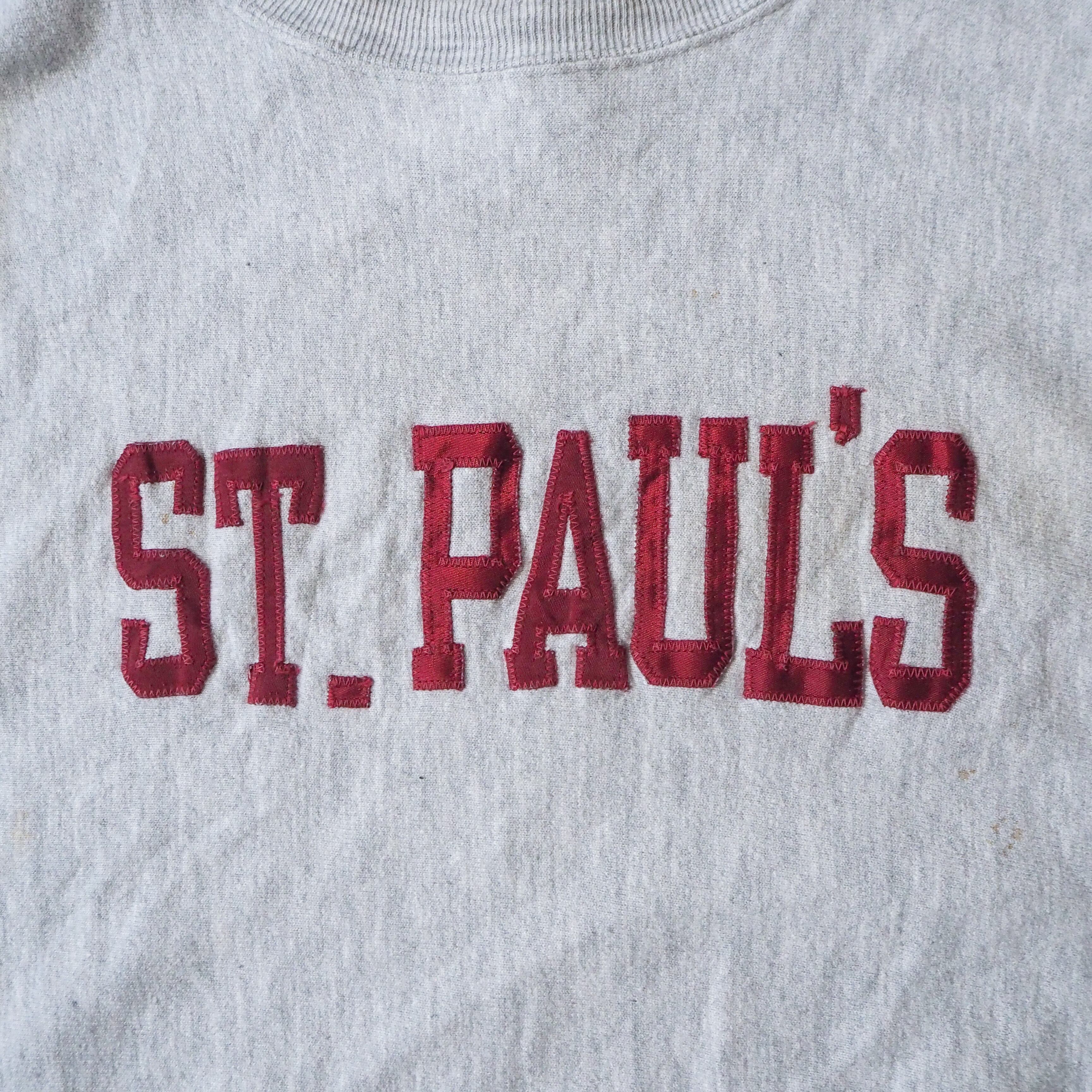 90s “champion” reverse weave 【ST. PAUL'S】 college logo made in