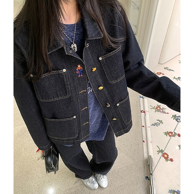 カラフルボタンデニムセットアップ（単品購入可）［XS-L］