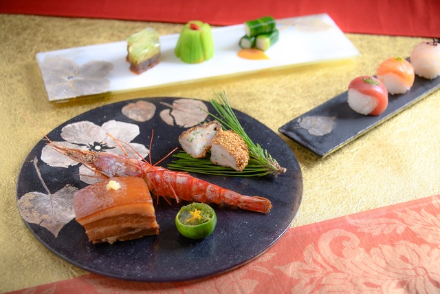 つづるガラスアート　ゆうなの花　SUMI 平丸大皿