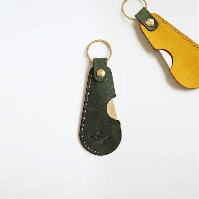 【残り1点】再販なし サッと使える スマート靴べら【ターコイズ×ブラウン】