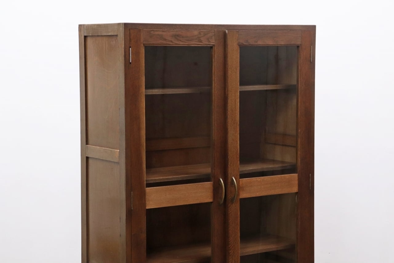 レトロ 無垢材 本箱 食器棚 書庫 戸棚 収納 キャビネット 水屋箪笥