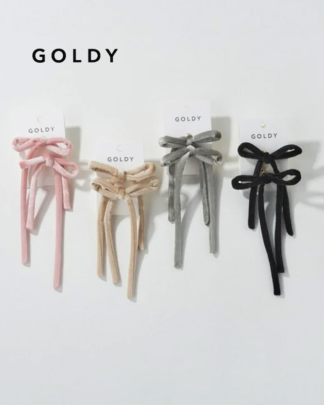 GOLDY/ゴールディ/ベロア リボン セット ヘアカフ/アクセサリー/6240306【追跡可能メール便180円】