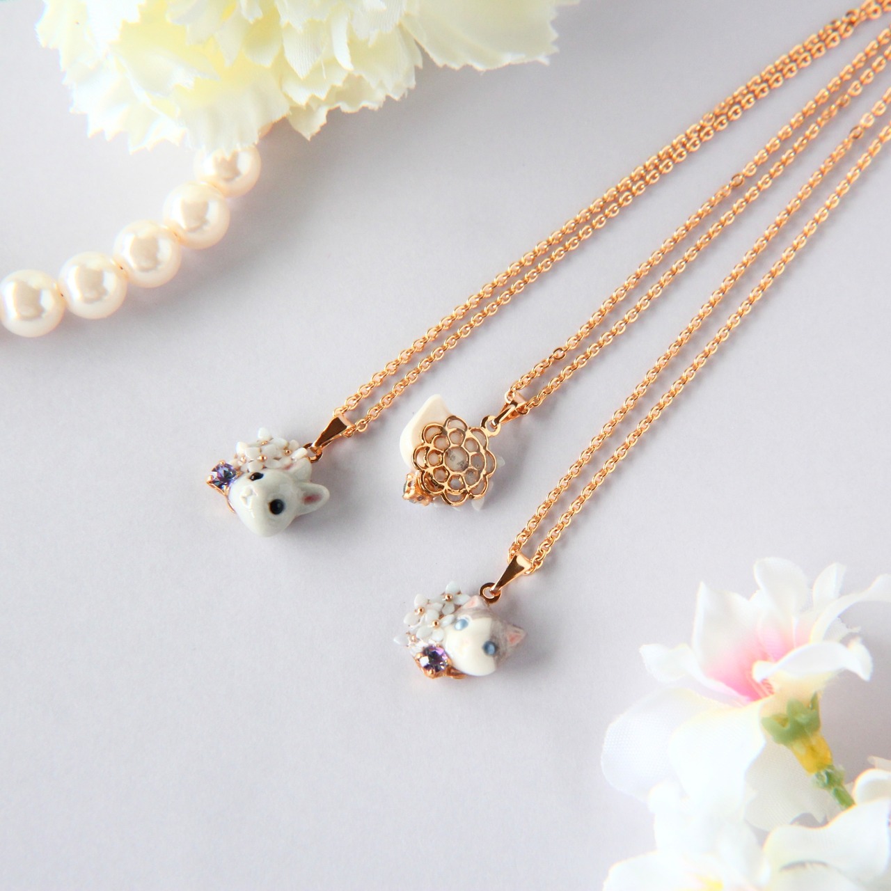 アジサイネックレス