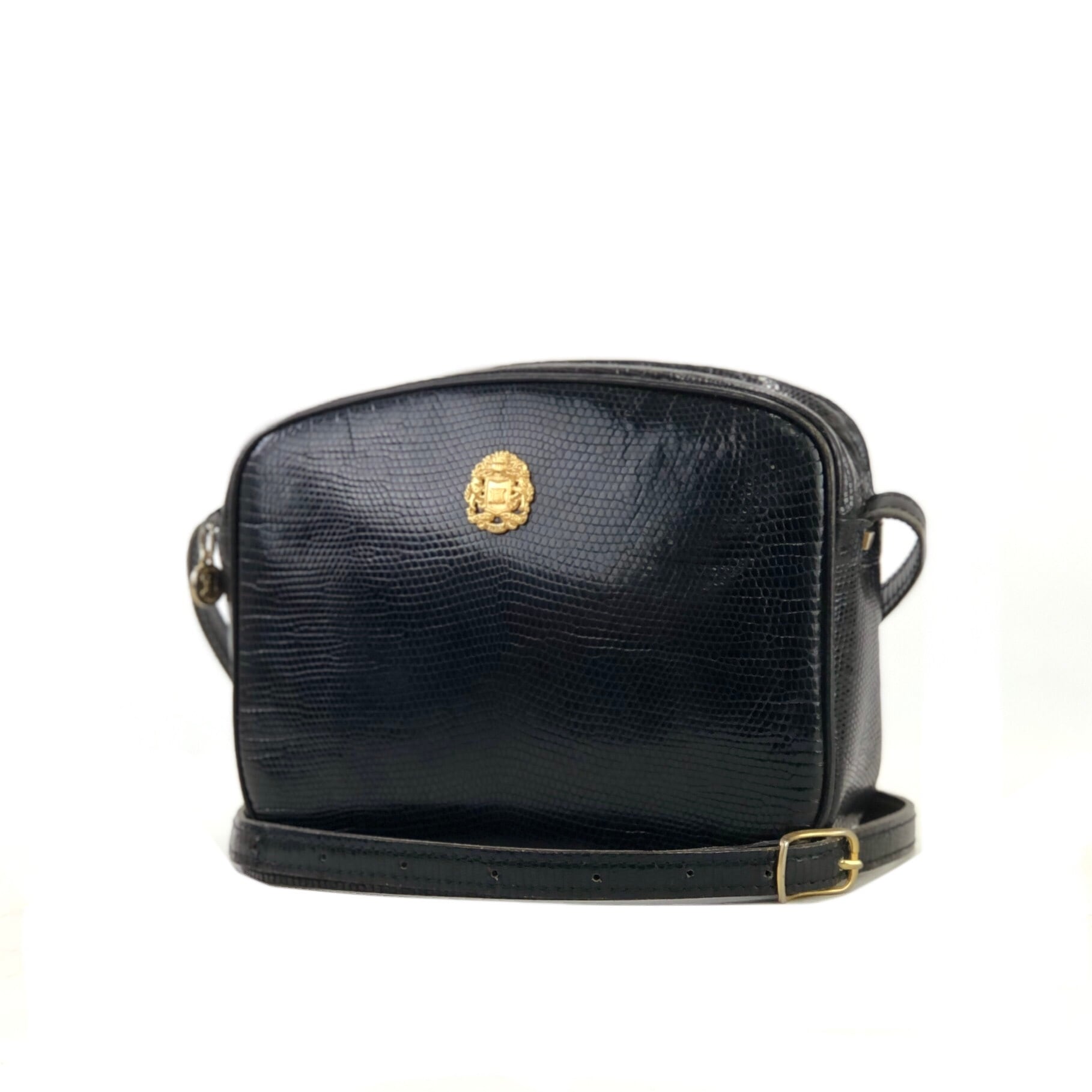 CELINE セリーヌ エンブレム トリオンフ リザード ポシェット クロス