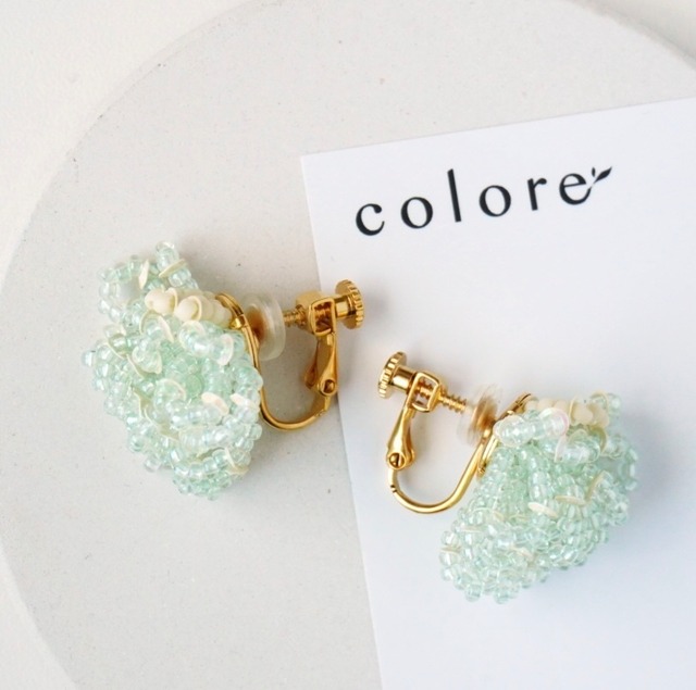 ビーズタッセルピアス・イヤリング｜light green