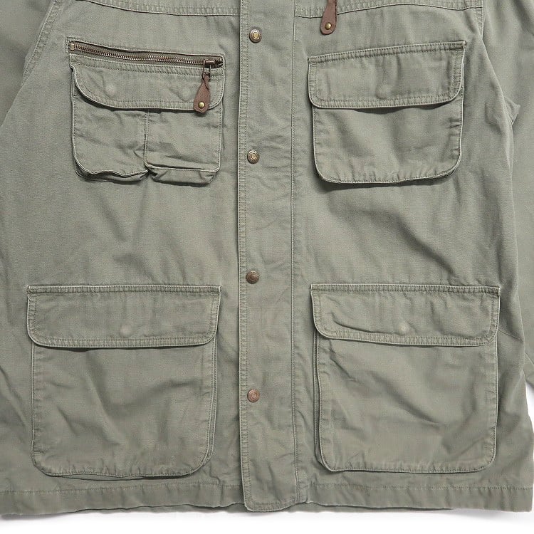 古着 エディーバウアー Eddie Bauer ハンティングジャケット 襟レザー