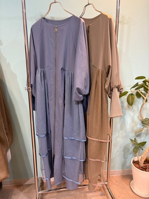 GALENA　バックギャザーコートワンピース　70060-6100