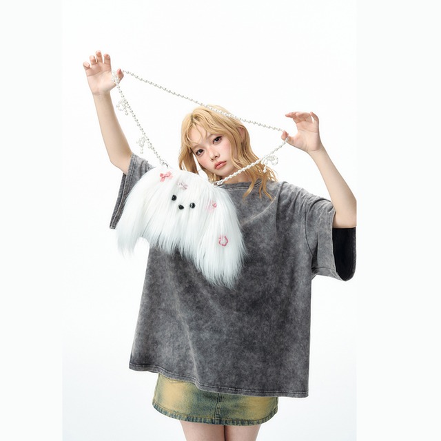 Yangマルチーズ犬ぬいぐるみショルダーバッグ 2s