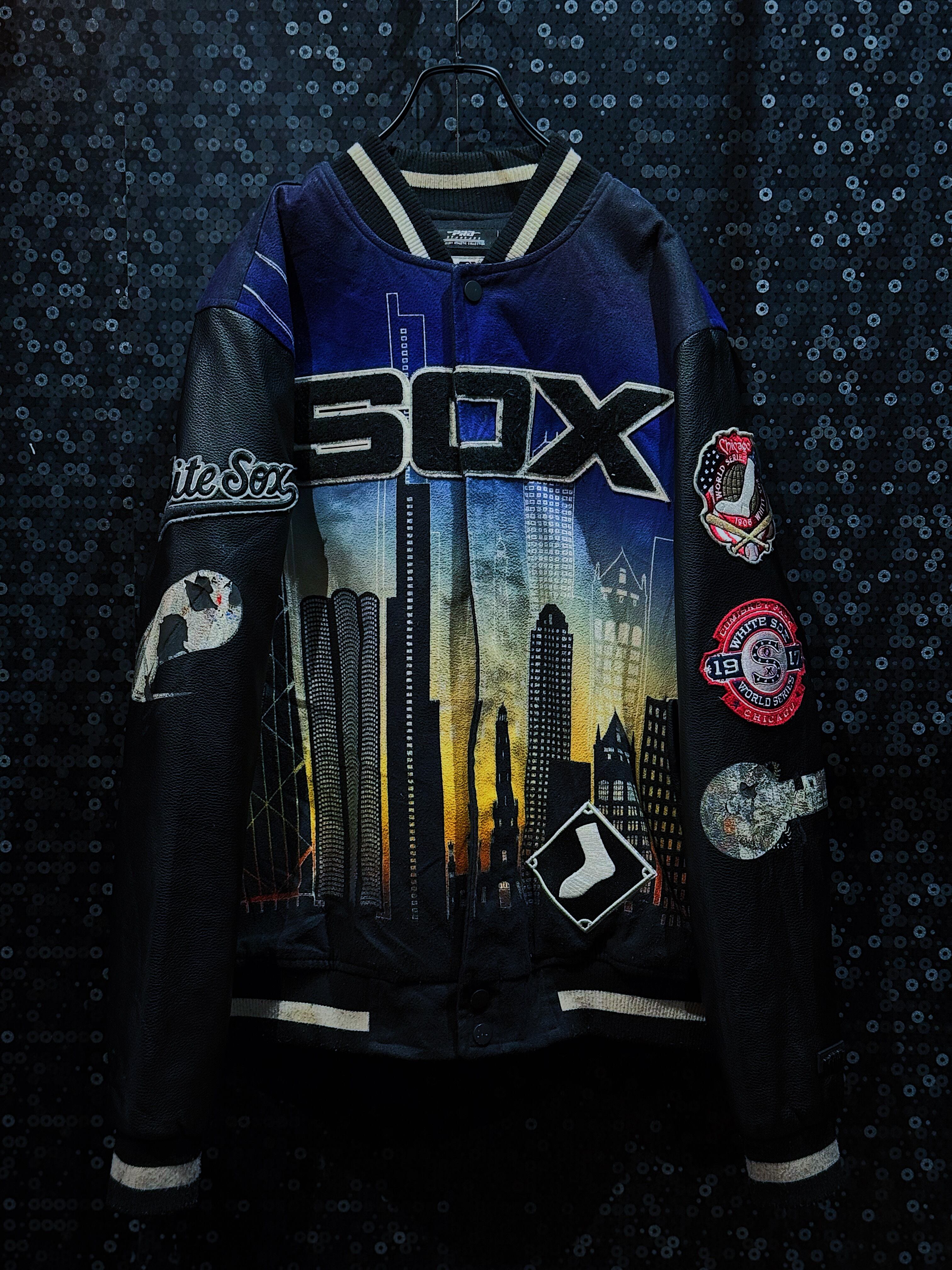 【ÆIEM】"White Sox"vintage big sox logo City detail leather stadium jacket