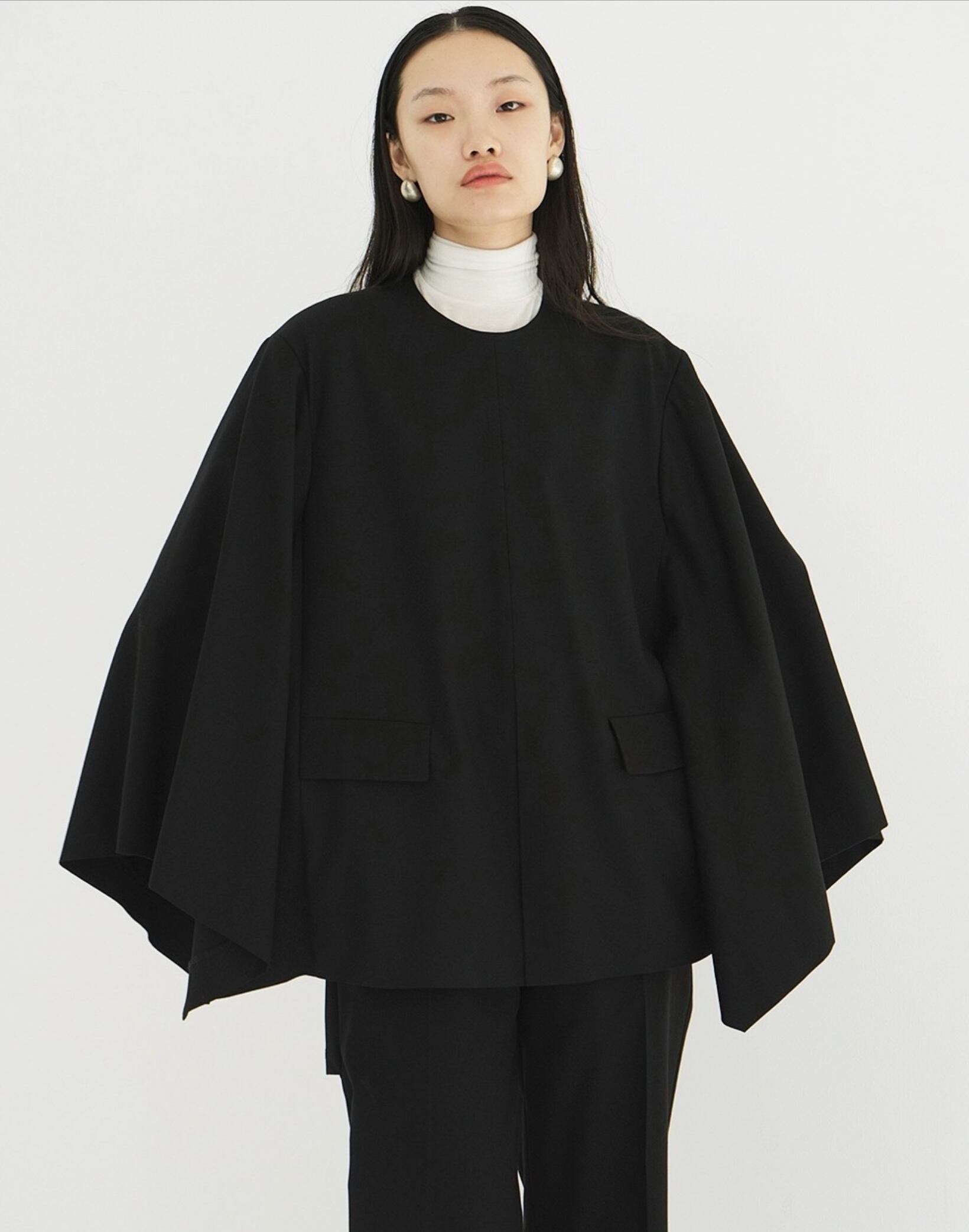 CLANE JACKET DETAIL CAPE TOPS | FLICKA ASHIYA