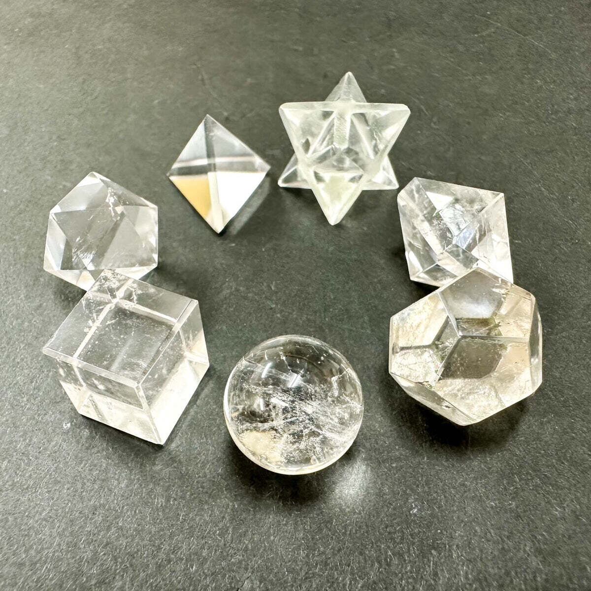 チャクラヒーリングセット 天然ヒマラヤ水晶／神聖幾何学7点セット