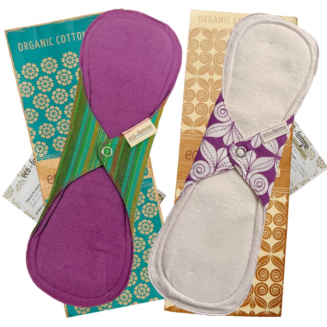 多い日用 防水あり 布ナプキン 2枚 オーガニック フェアトレード Eco Femme