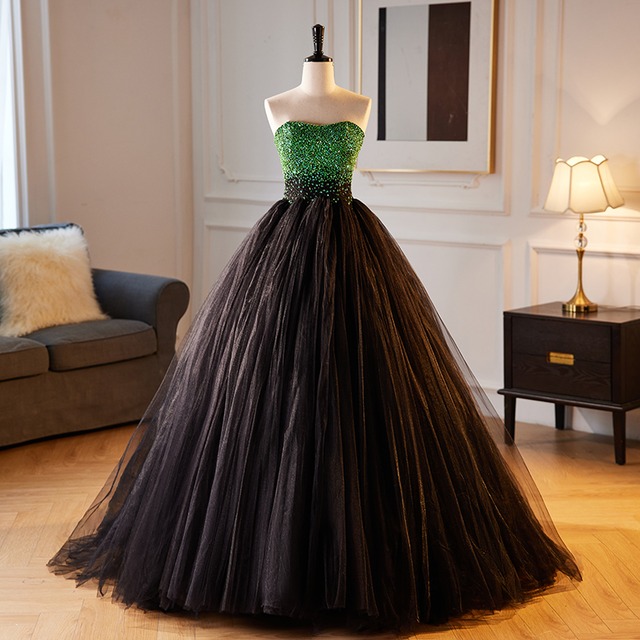 ベアトップメッシュスカートドレス　D0193