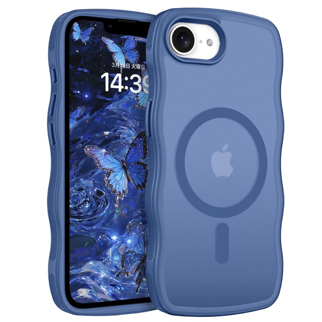 【日本限定色】GaoBao iPhone 17e /16e 用 ケース うねうね シリーズ 半透明 波型 かわいい イサイブルー