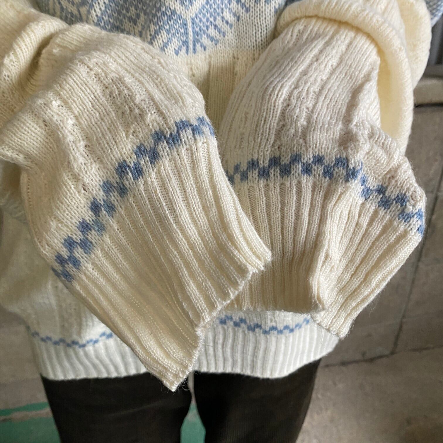 90年代 Rob Winter 雪柄 ノルディック アクリルニットセーター メンズL 