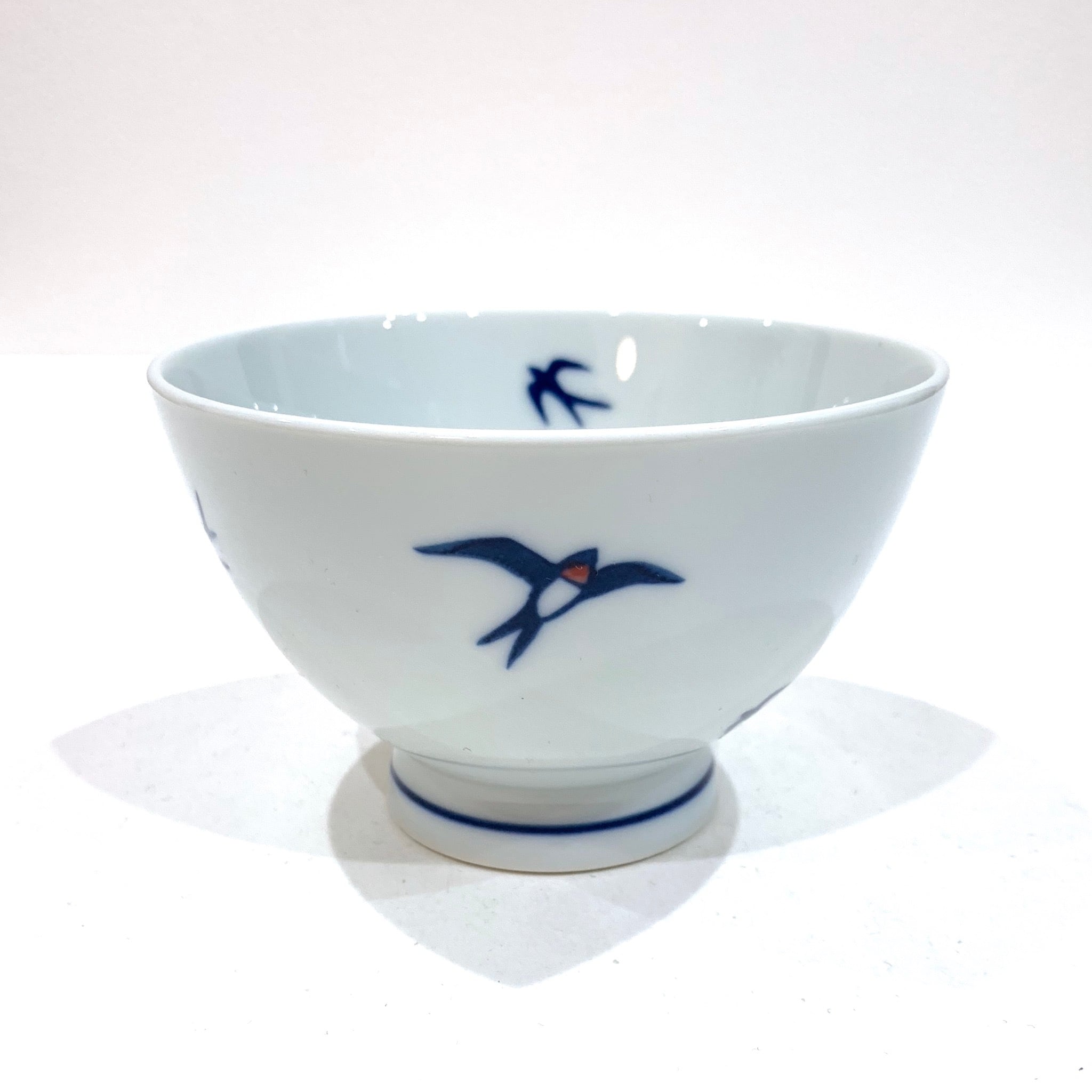 有田波佐見・丹心窯　50年前の煎茶碗5客＋千羽鶴飯碗 有田波佐見・丹心窯 50年前の煎茶碗5客＋千羽鶴飯碗