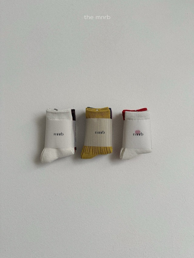 《予約》送料無料【minirobe】Basic Waffle Socks 3 Set