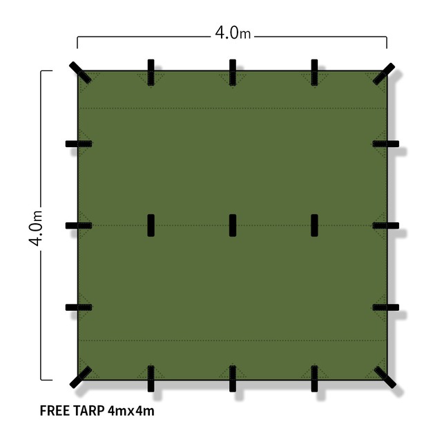 pegoo FREE　TARP(ﾀｰﾌﾟ)　(4m×4m）