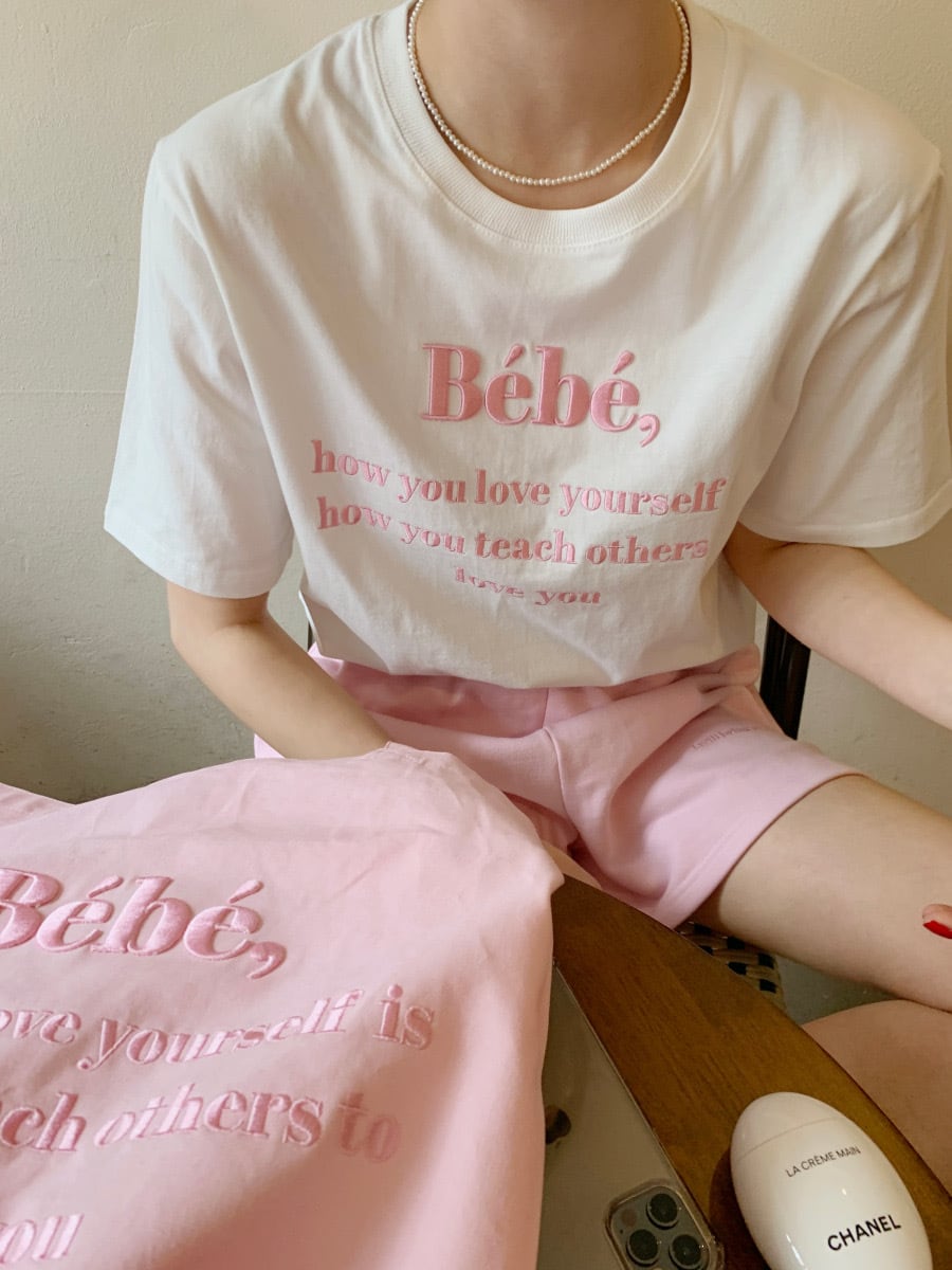 【再入荷】全5色Bebe刺繍ロゴTシャツ | ROSE AURA powered by BASE