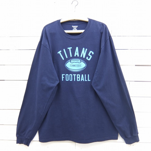 Reebok リーボック TITANS FOOTBALL 長袖 ロングスリーブ プリントTシャツ メンズ 2XLサイズ