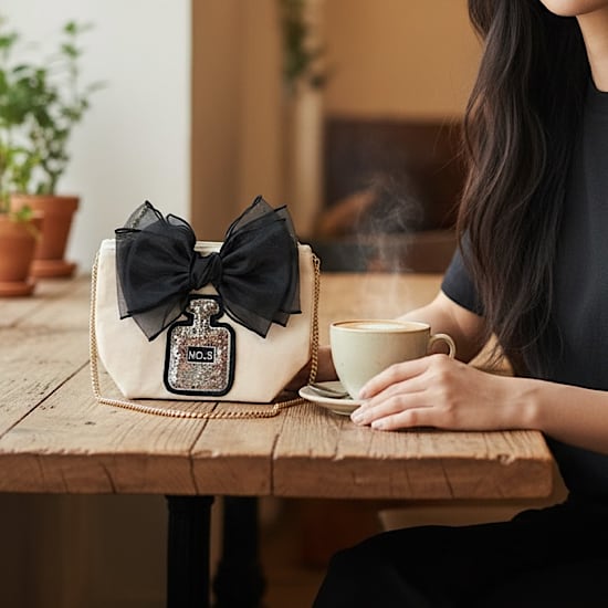 CLOSE SALE★チュールリボン&パフュームワッペンチェーンポーチ(税込6050円) pc0030-