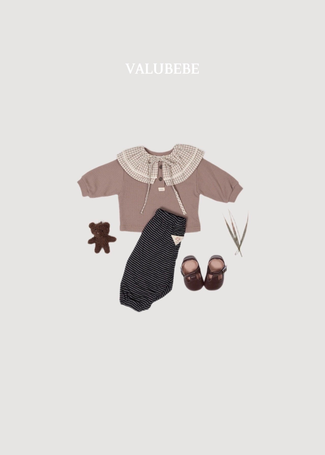 送料無料【予約】/ ミニワッフルボタンTシャツ / valubebe