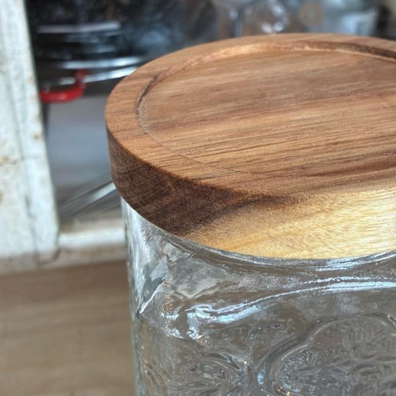 Retro glass canister L　レトロガラスキャニスター　L　保存容器　吹きガラス　調味