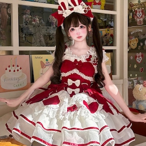 ゆめかわ♡全２カラー　うさ耳カチューシャ＆バックリボン付きワンピース　wanpi14★