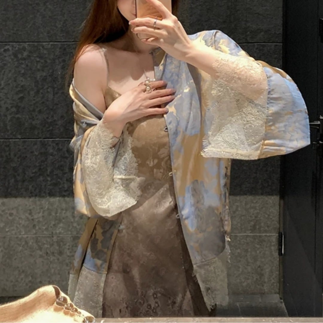 Lace jacquard tops 2609072