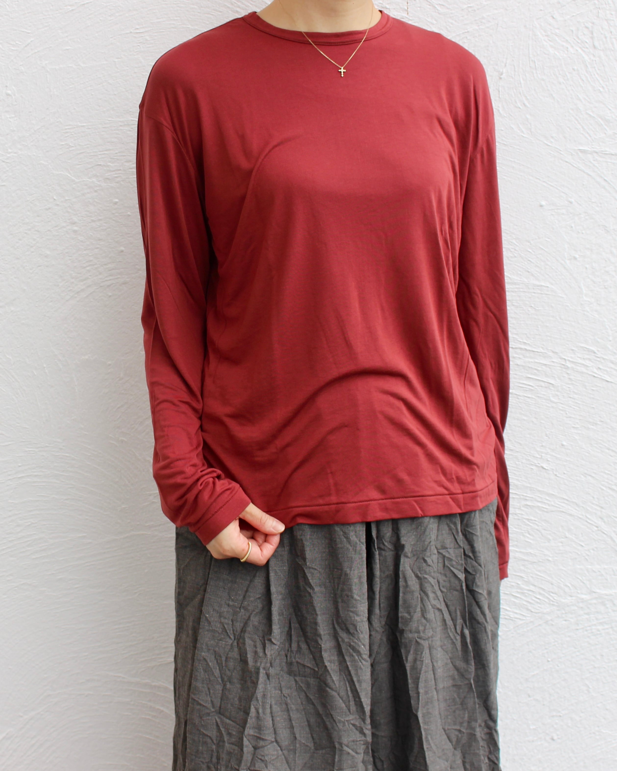 ATON/silk crewneck tops