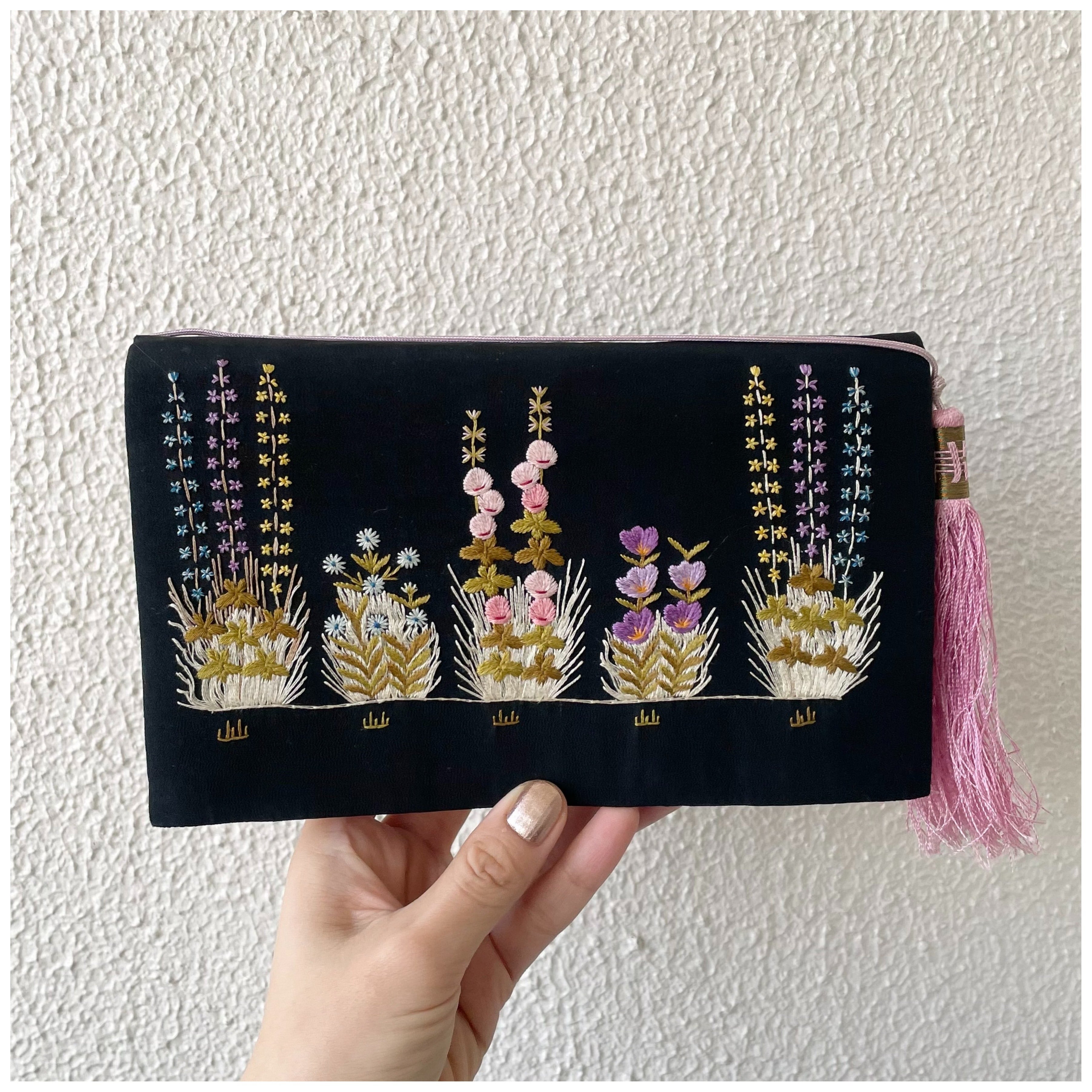 フランス ヴィンテージ アンティーク クラッチバッグ 手刺繍 フランス ヴィンテージ アンティーク クラッチバッグ 手刺繍