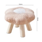 スツール ロータイプ 高さ22cm ８色展開  花型 薄いピンク ブラウン ソファスツール 椅子 ファッションソファスツール コーヒーテーブル ホーム 小さなスツール ロースツール 木製 ラムスキン