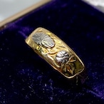 日本のレトロなヴィンテージリングJapanese vintage ring 菊の和彫り