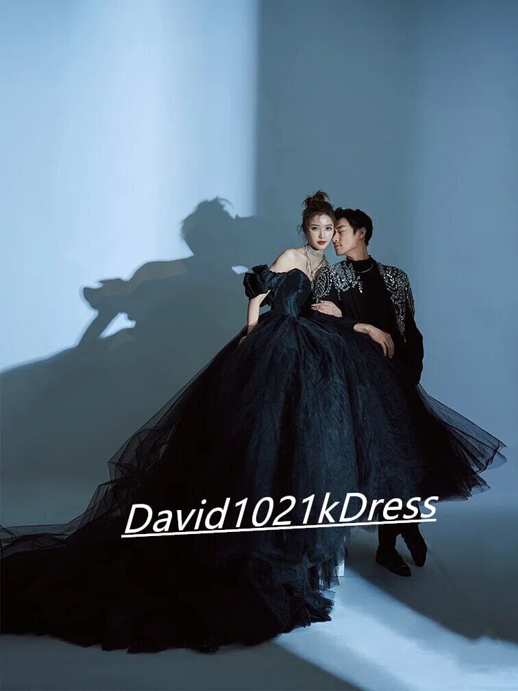 カラードレス 黑 写真撮影 ソフトチュール ベアトップ 2次会