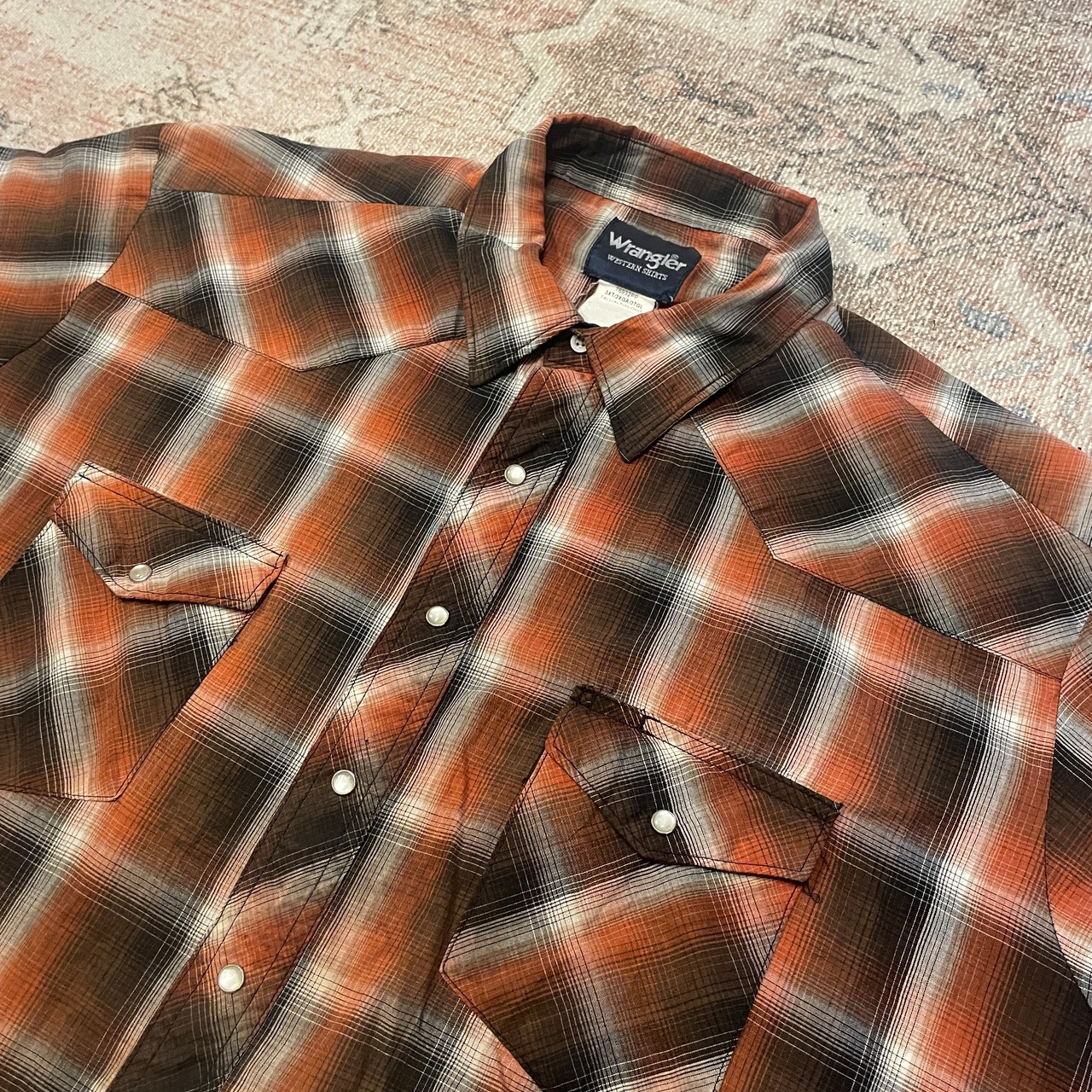 Wrangler / western shirts / check pattern / S/S shirts / Square cut shirts