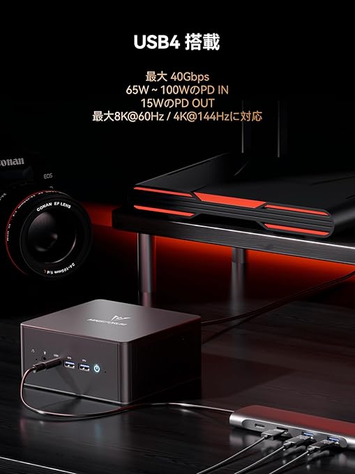 MINISFORUMミニPC UM890 Pro AMD Ryzen 9 8945HS(8C/16T 最大5.2GHz