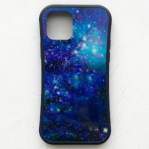 星と銀河の宇宙柄 iPhoneグリップケース