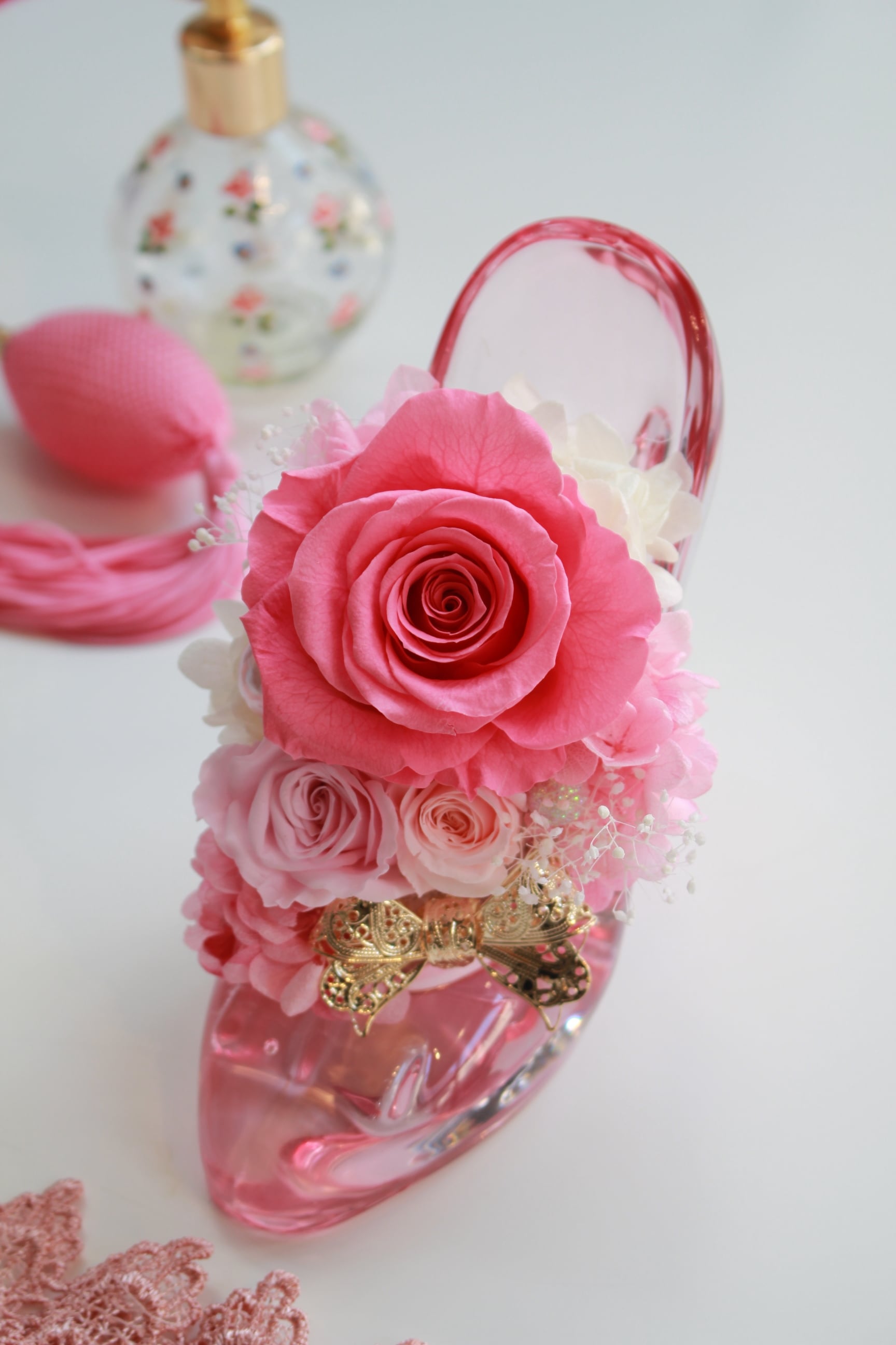 ハロウィンにも♡メルヘンなプリンセスフラワーアレンジ♡ガラスの靴♡造花アレンジ 100均造花】ハロウィンアレンジメントの作り方/ハロウィン 飾り 100均