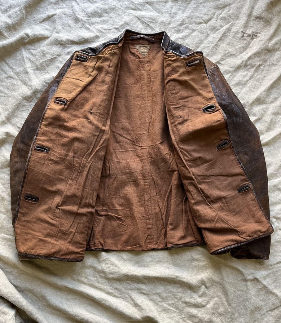 Vintage 1930's-40's Swedish Work leather jacket | EXTRA'S GARMENT
