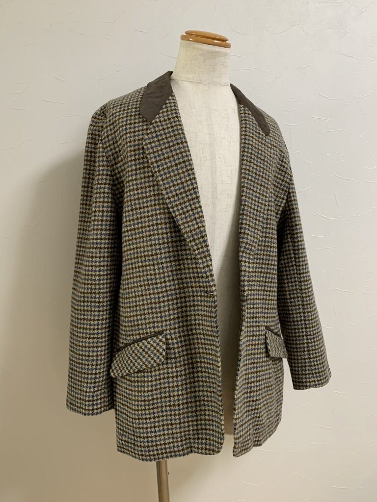 1980's Euro Switched Design Check Tailored Jacket
