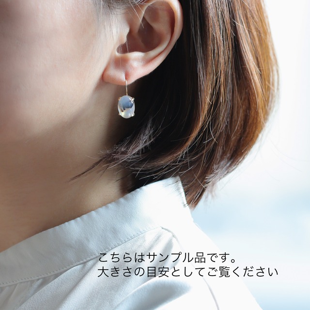Silver925 × 18KGP｜モンタナモスアゲート【C】モダンな個性が光る天然石ピアス