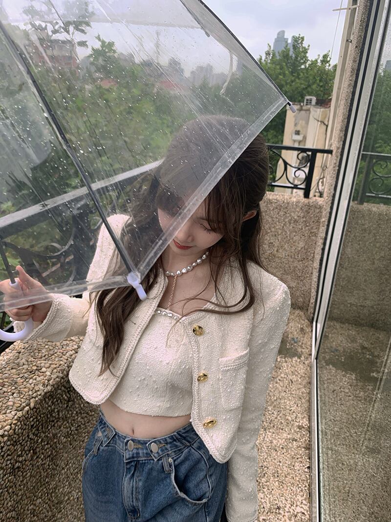 ショートコート オータムホワイトカーディガントップス ロング 秋物 YY-ファッション85905798915