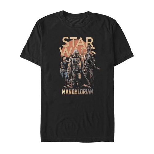 スター・ウォーズ Tシャツ Star Wars The Mandalorian Grunge Character Black