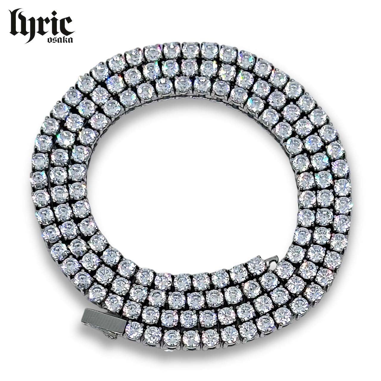 3mm stainless steel 316L tennis necklace silver