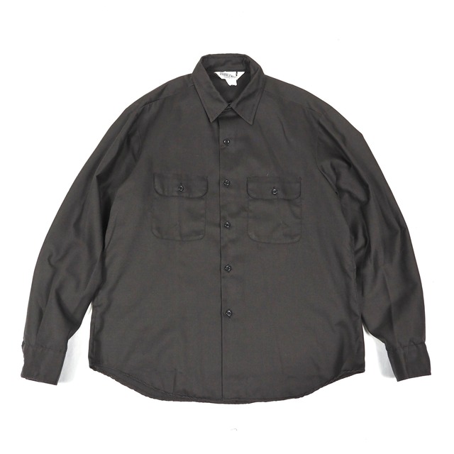 DUBBLE WARE permanent press brown work shirt L