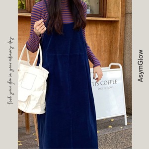 コーデュロイサロペットワンピース A00395