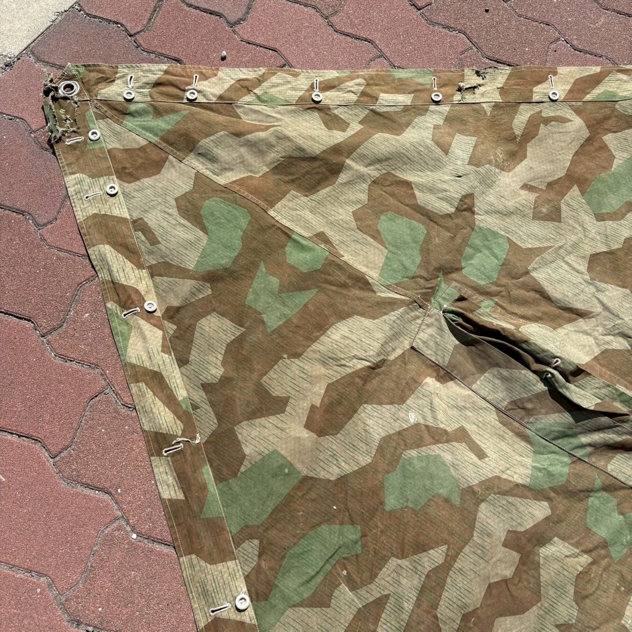 貴重 40s German Army ドイツ軍 実物 M-31 Splinter Camo Zeltbahn WW2