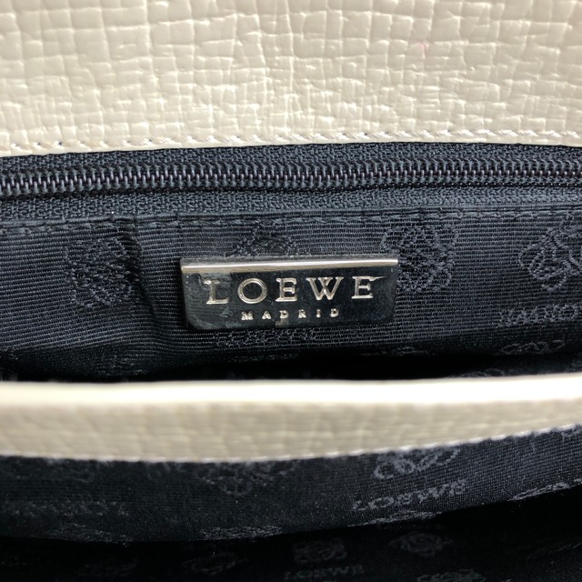 LOEWE ロエベ ハンドバッグ ホワイト ロゴ レザー vintage ヴィンテージ オールド gch7b5