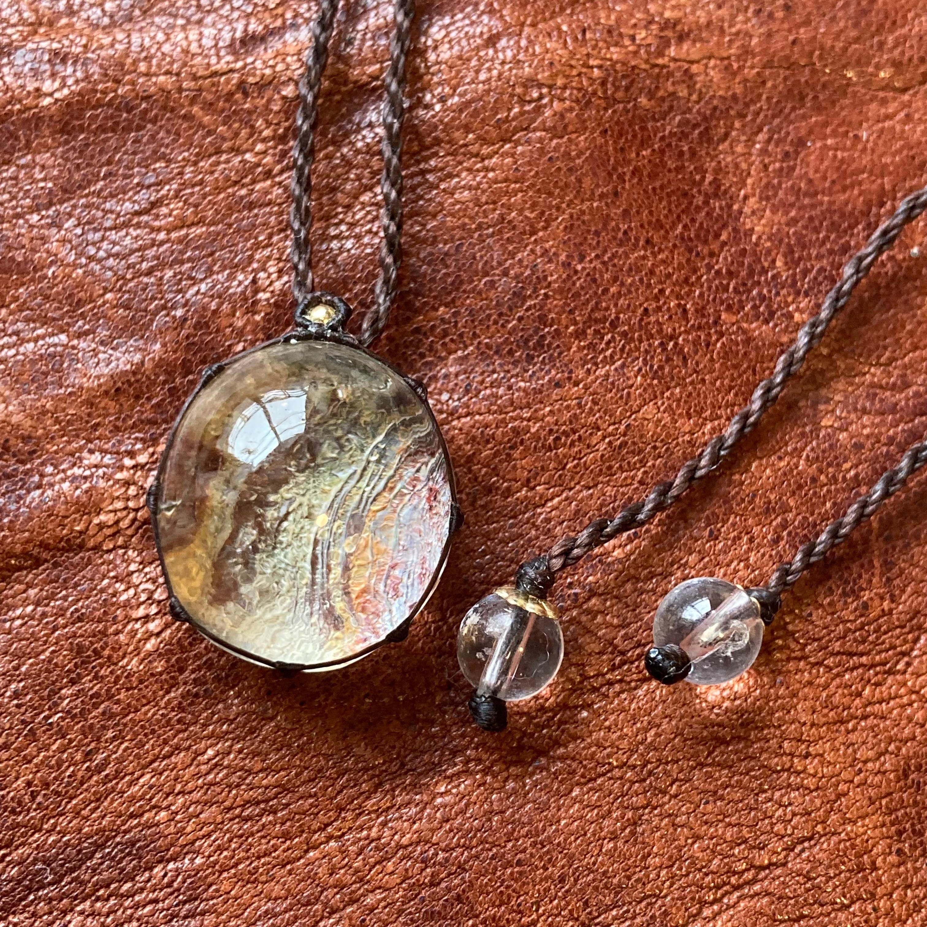 Bare skin- ガーデンクォーツマクラメネックレス | 糸遊美-itoasobi